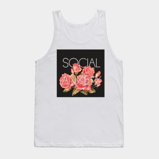 Social Anxiety Floral Design Tank Top